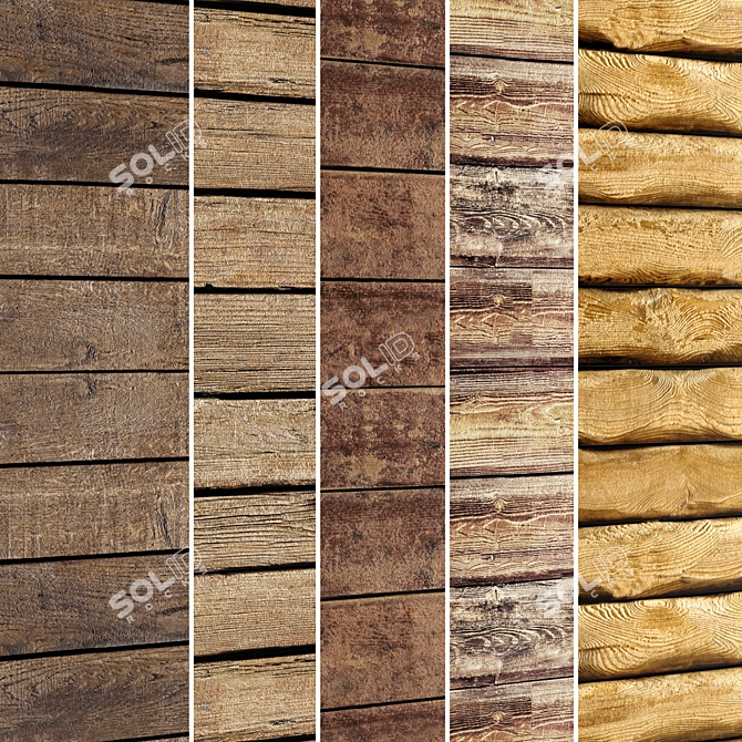 Wooden Panel Collection 3D model image 1