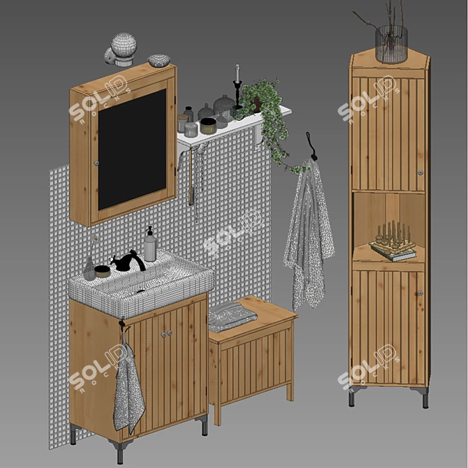 Silveron Bathroom Set 3D model image 3