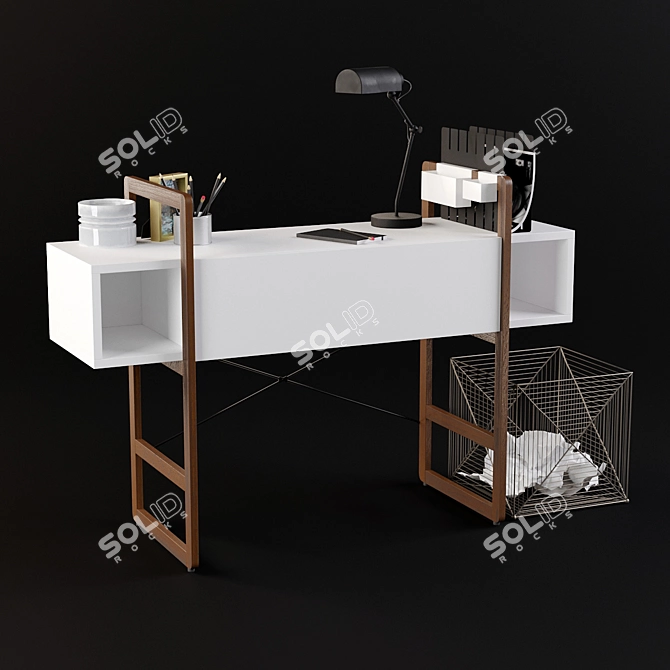 Sleek Desk Organization Set 3D model image 1