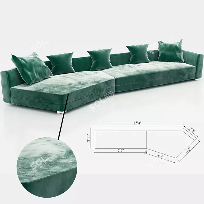 3D Architectural Sofa Model 3D model image 1