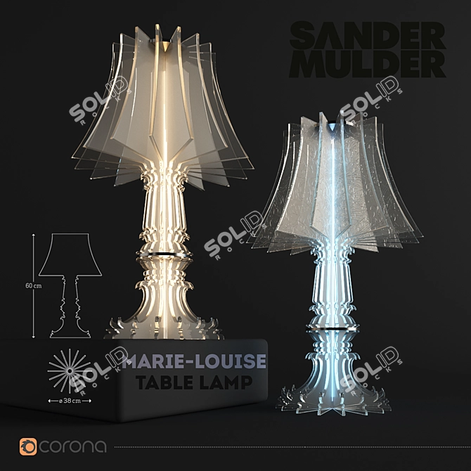 Elegant Acrylic Table Lamp 3D model image 1