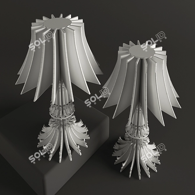 Elegant Acrylic Table Lamp 3D model image 3