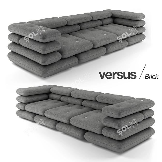 Modern Brick Sofa: Versatile Style 3D model image 1