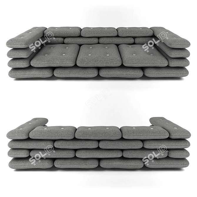 Modern Brick Sofa: Versatile Style 3D model image 2