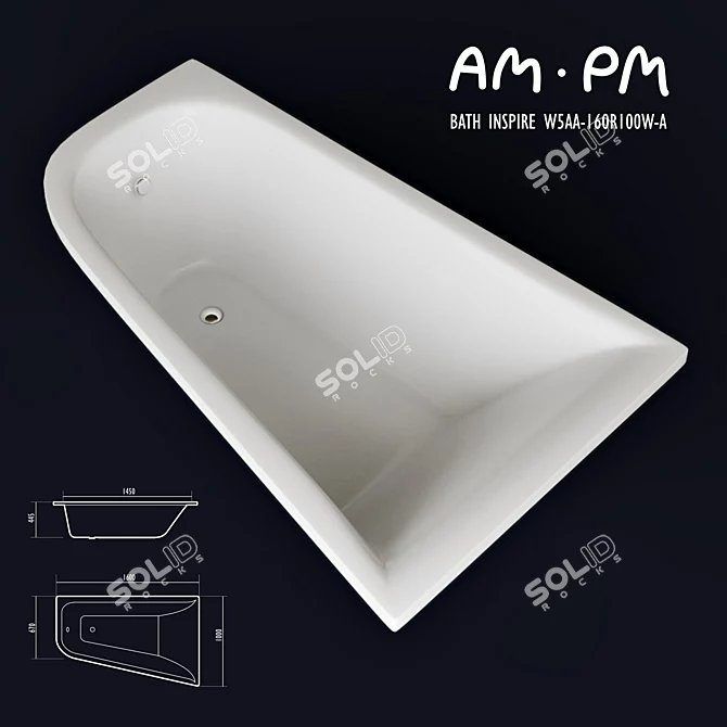 AM.PM Corner Bathtub - 560mm 3D model image 1