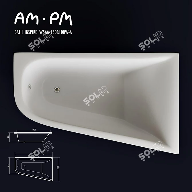 AM.PM Corner Bathtub - 560mm 3D model image 2