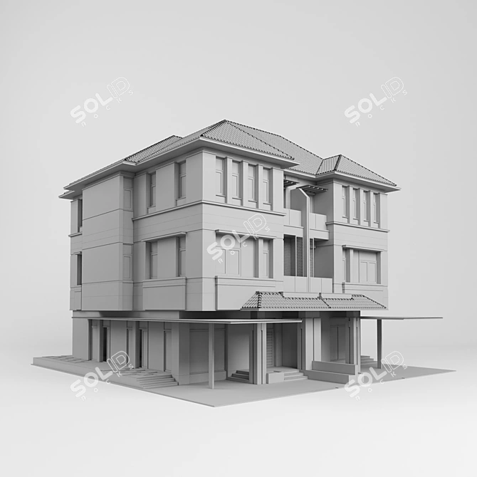 Modern Villa Twin 3D model image 3