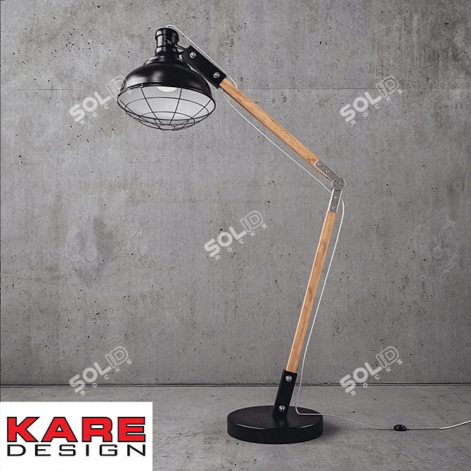 Rocky Floor Lamp: A Unique Statement Piece 3D model image 1