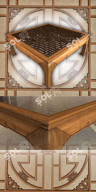 Elegant Chinese Dining Table 3D model image 2