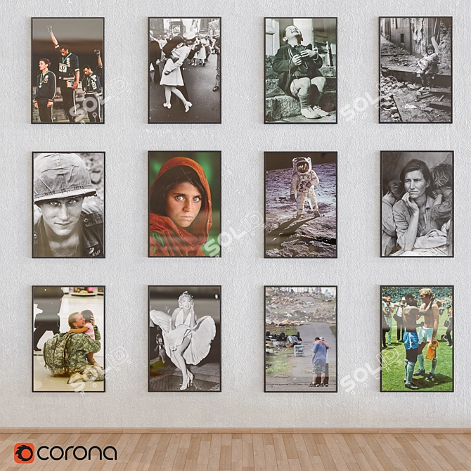 Historic Moments: Framed Photo Collection 3D model image 1