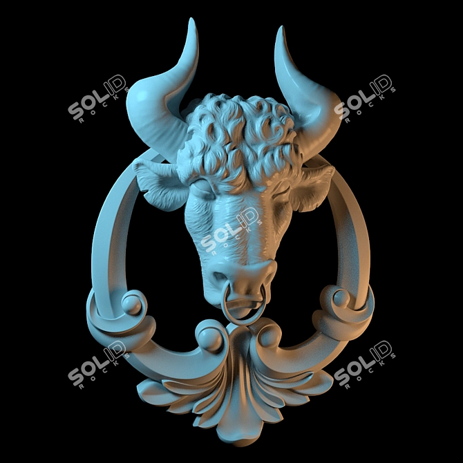 Bull Sculpture: CNC-Ready Design 3D model image 1