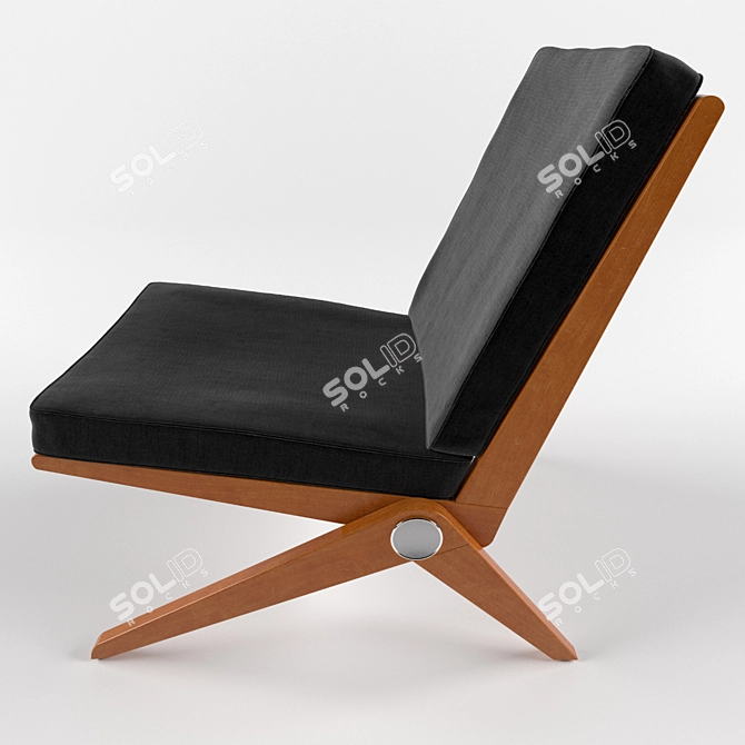 Scissors Frame Mid-Century Chair 3D model image 3