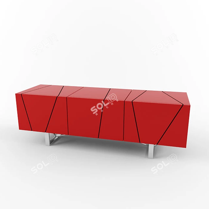 Sleek Oak Chest of Drawers 3D model image 1