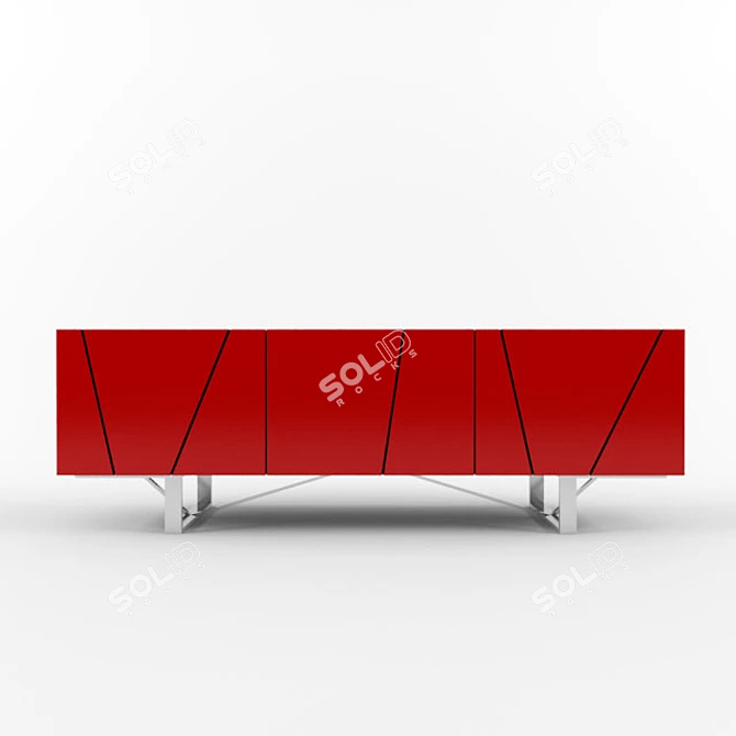 Sleek Oak Chest of Drawers 3D model image 2