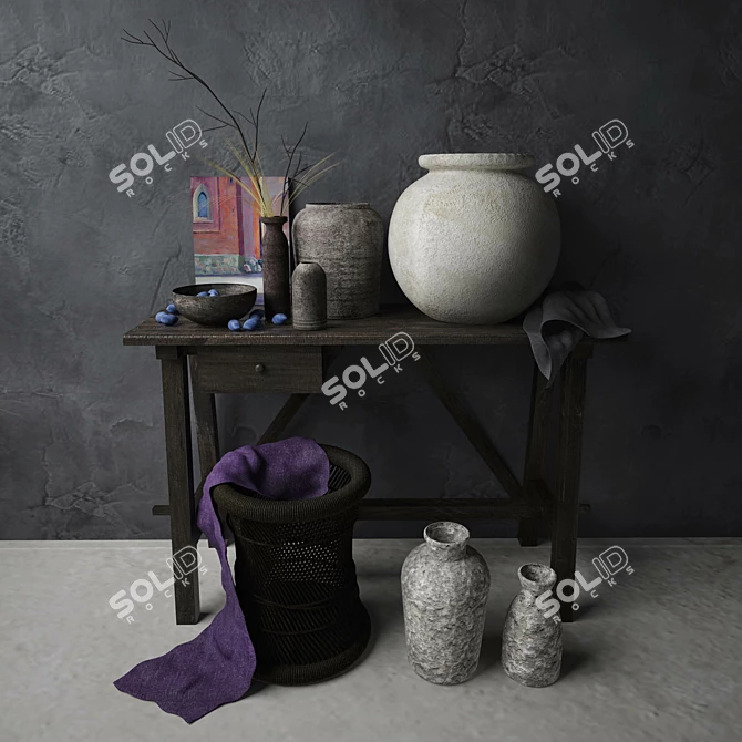 Rustic Country Decor Set 3D model image 1