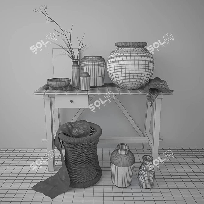 Rustic Country Decor Set 3D model image 2