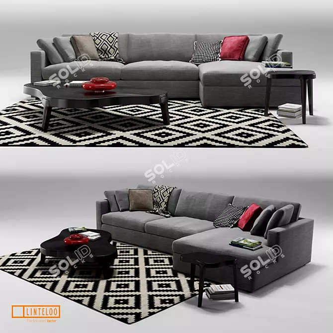 Modern Linteloo Fabio Corner Sofa 3D model image 1