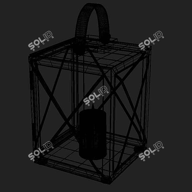 Elegant Nickel Lantern with Smoke Glass - Ipanema M 3D model image 3