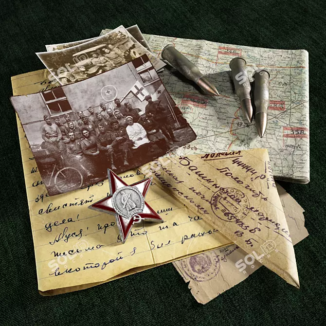 Title: Frontline Memoirs: Letters & Photos 3D model image 1