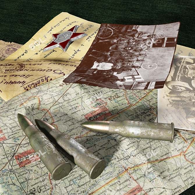 Title: Frontline Memoirs: Letters & Photos 3D model image 3