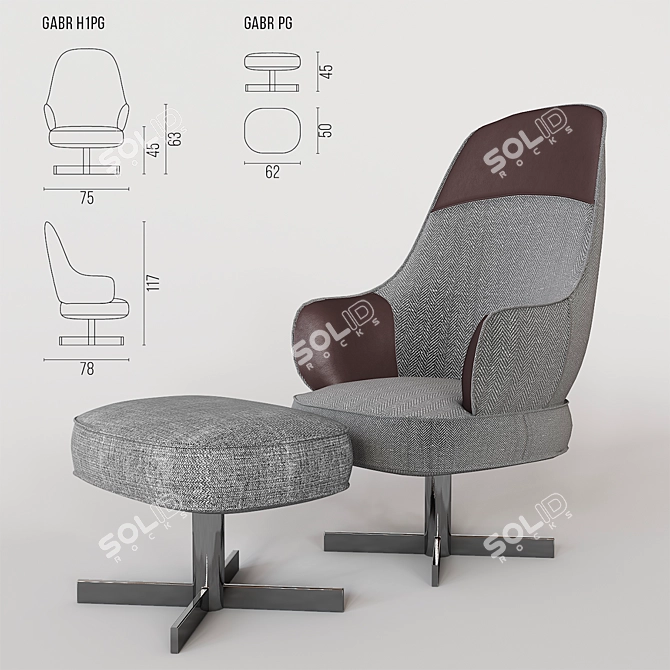 Gabriel High: Modern Comfort in a Compact Design 3D model image 1