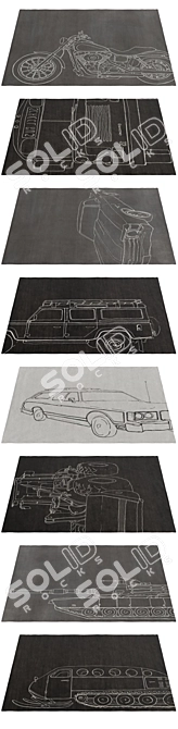 Elegant Salari Carpets: Nought Collective 3D model image 2