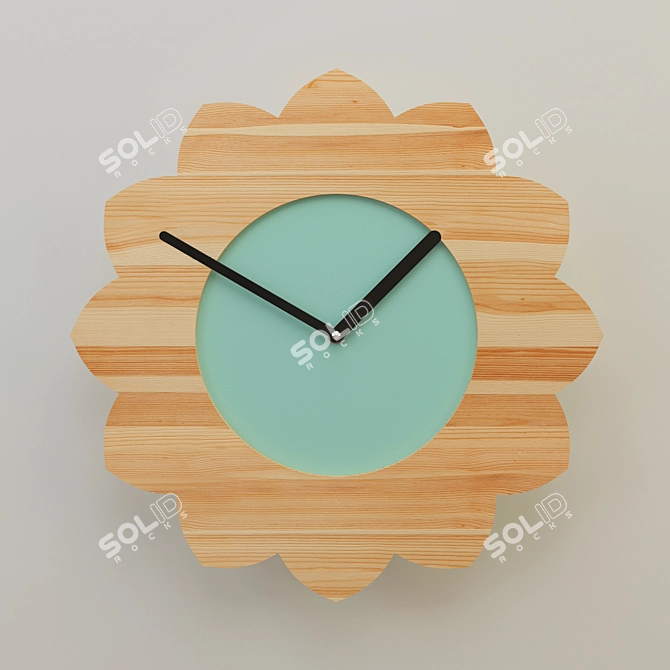 Vintage Wooden Wall Clock 3D model image 1