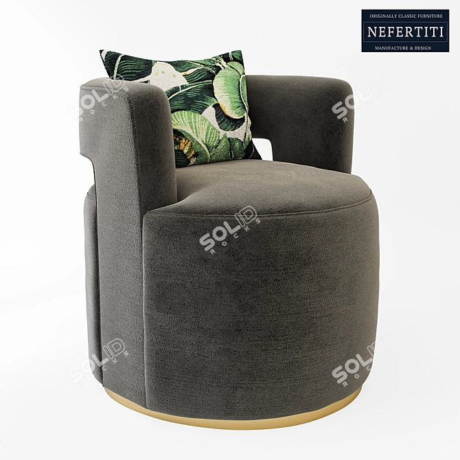 Luxury Daffodil Armchair: Handcrafted Elegance 3D model image 1