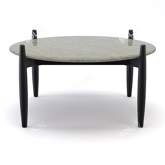 Sleek Marble Coffee Table 3D model image 1