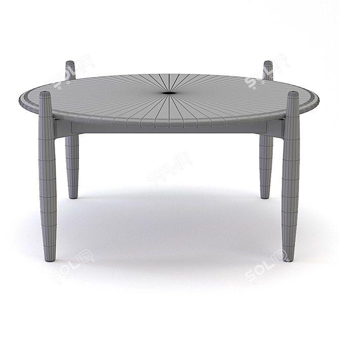 Sleek Marble Coffee Table 3D model image 3