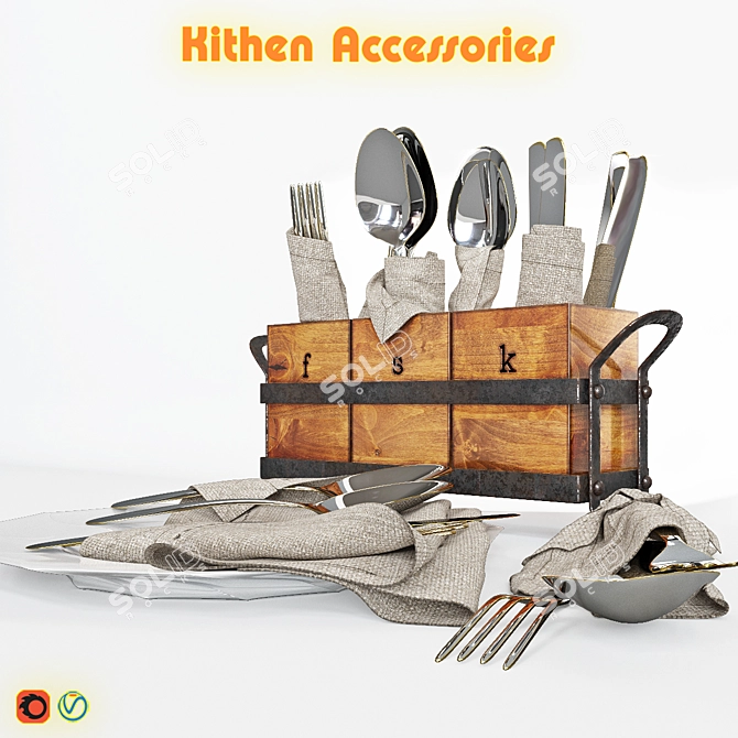 Essential Kitchen Accessories 3D model image 1