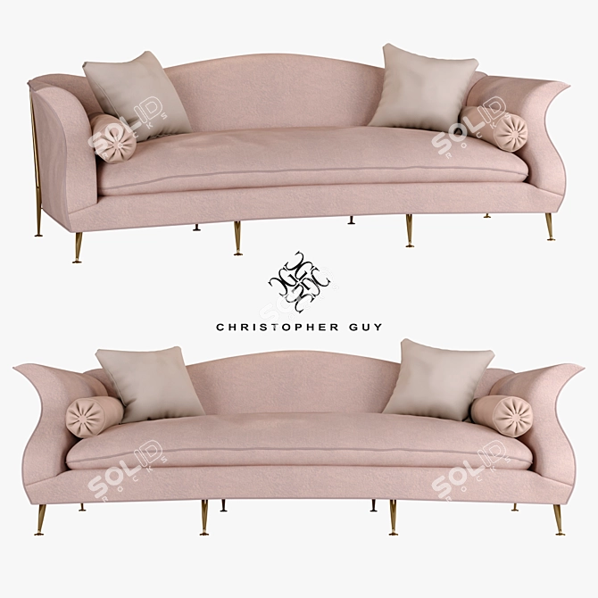 Elegant Le Colbert Sofa 3D model image 1