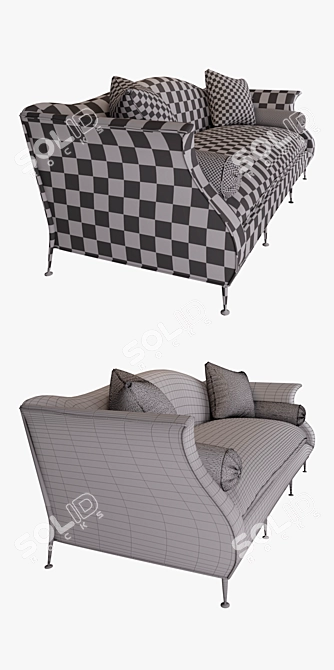 Elegant Le Colbert Sofa 3D model image 3