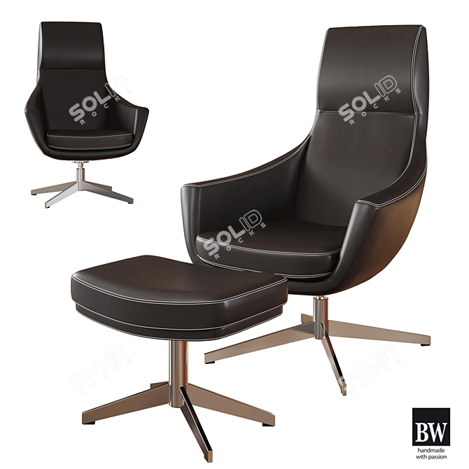 Elegant Handmade Armchair: BW Kent 3D model image 1