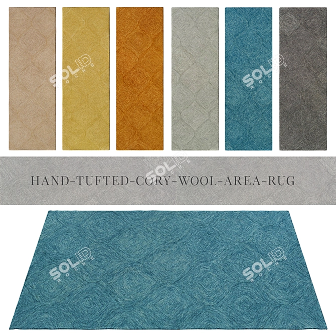 Cory Wool Rug: Hand-Tufted Elegance 3D model image 1