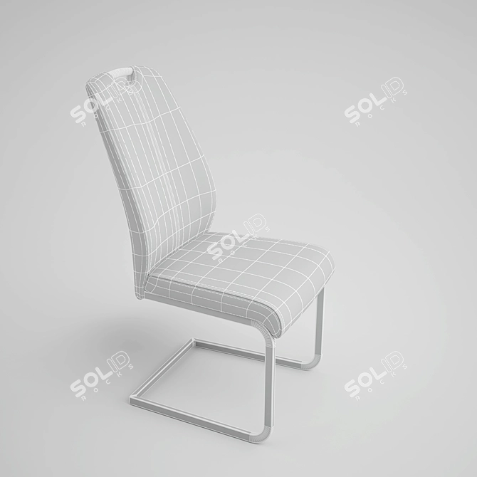 Sleek "Toyo" Chair - Leather & Chrome 3D model image 3