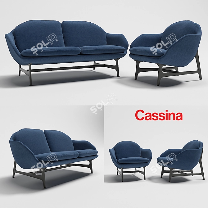 399 Vico: Stylish Cassina Chair and Sofa 3D model image 1