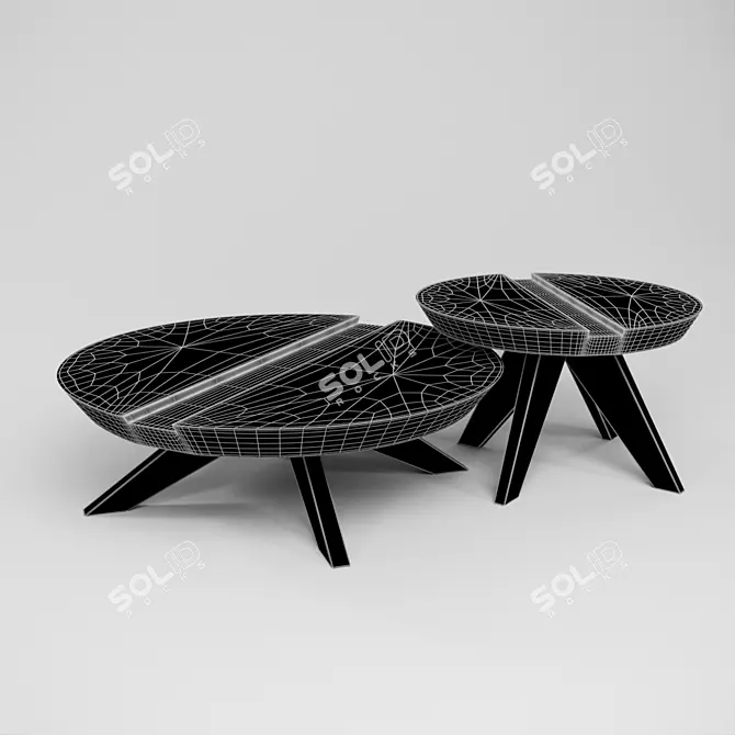 Modern Glamour: Emilio Coffee Table 3D model image 2