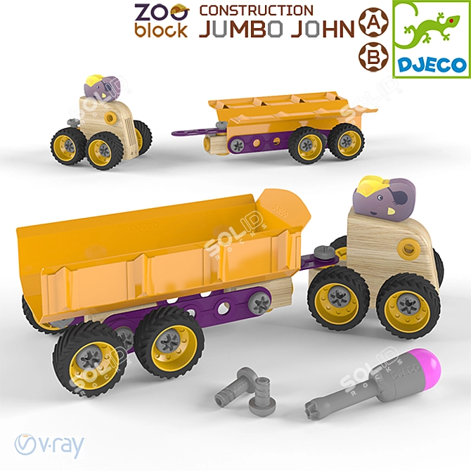 Build n' Play Toy Set 3D model image 1