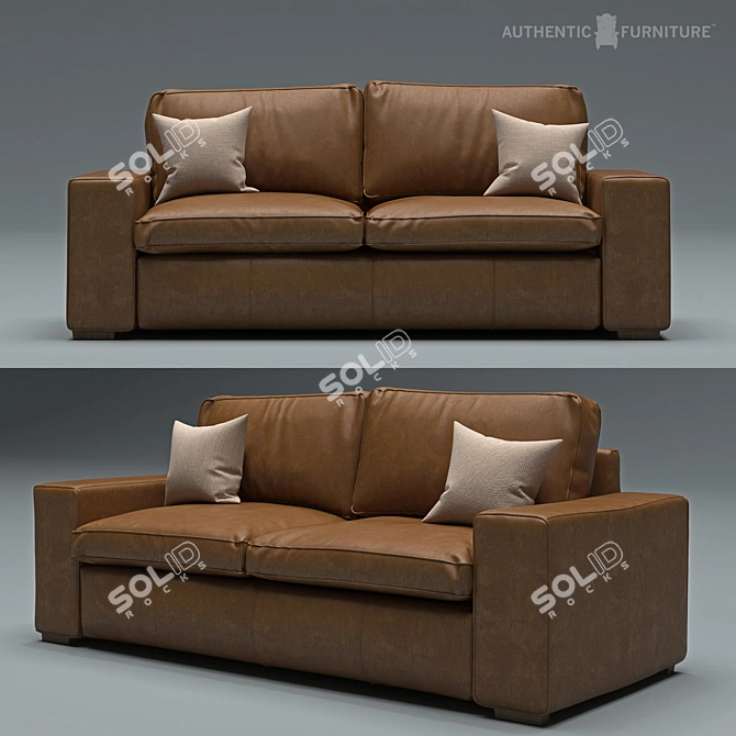 Luxury Cordwainer Leather Sofa 3D model image 1