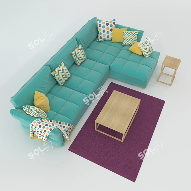 Lantana Corner Sofa: Elegant, Comfortable, and Stylish 3D model image 3