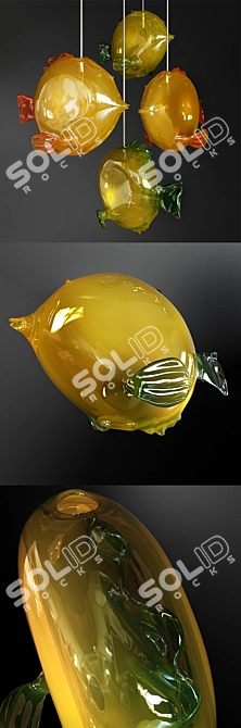 Murano Fish Chandelier: Transformable Poolside & Staircase Lighting 3D model image 3