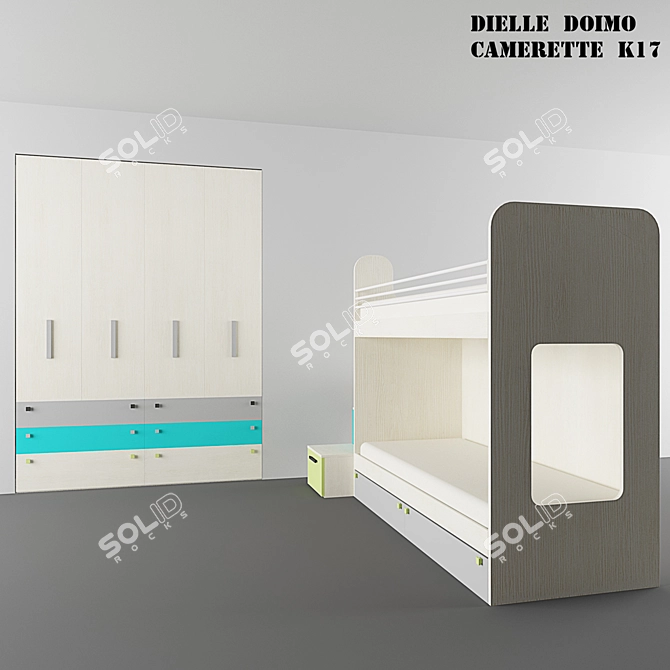 Modern Kids Furniture Set 3D model image 1