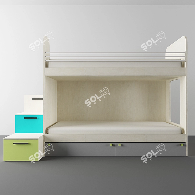 Modern Kids Furniture Set 3D model image 2