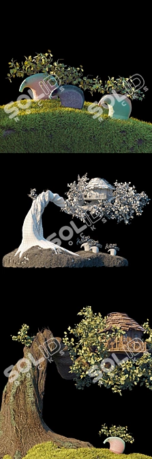 Elevated Oasis: 3D Tree House 3D model image 2