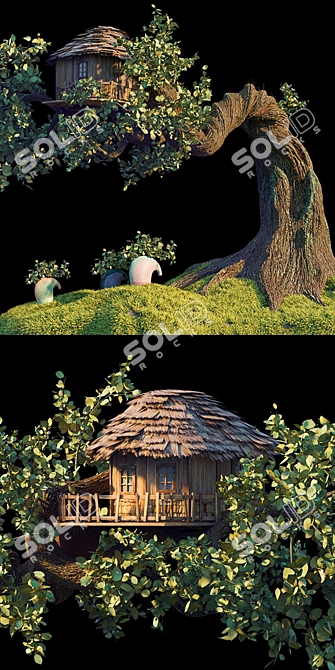 Elevated Oasis: 3D Tree House 3D model image 3