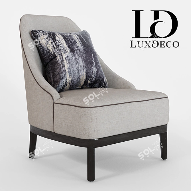 LuxDeco Sylvia Armchair - Customizable Upholstery Options 3D model image 1