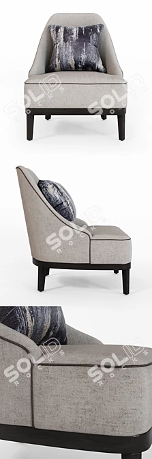 LuxDeco Sylvia Armchair - Customizable Upholstery Options 3D model image 2