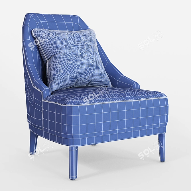 LuxDeco Sylvia Armchair - Customizable Upholstery Options 3D model image 3