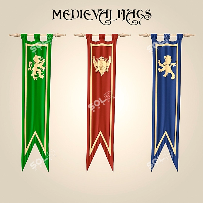 Medieval Banners of Power 3D model image 1